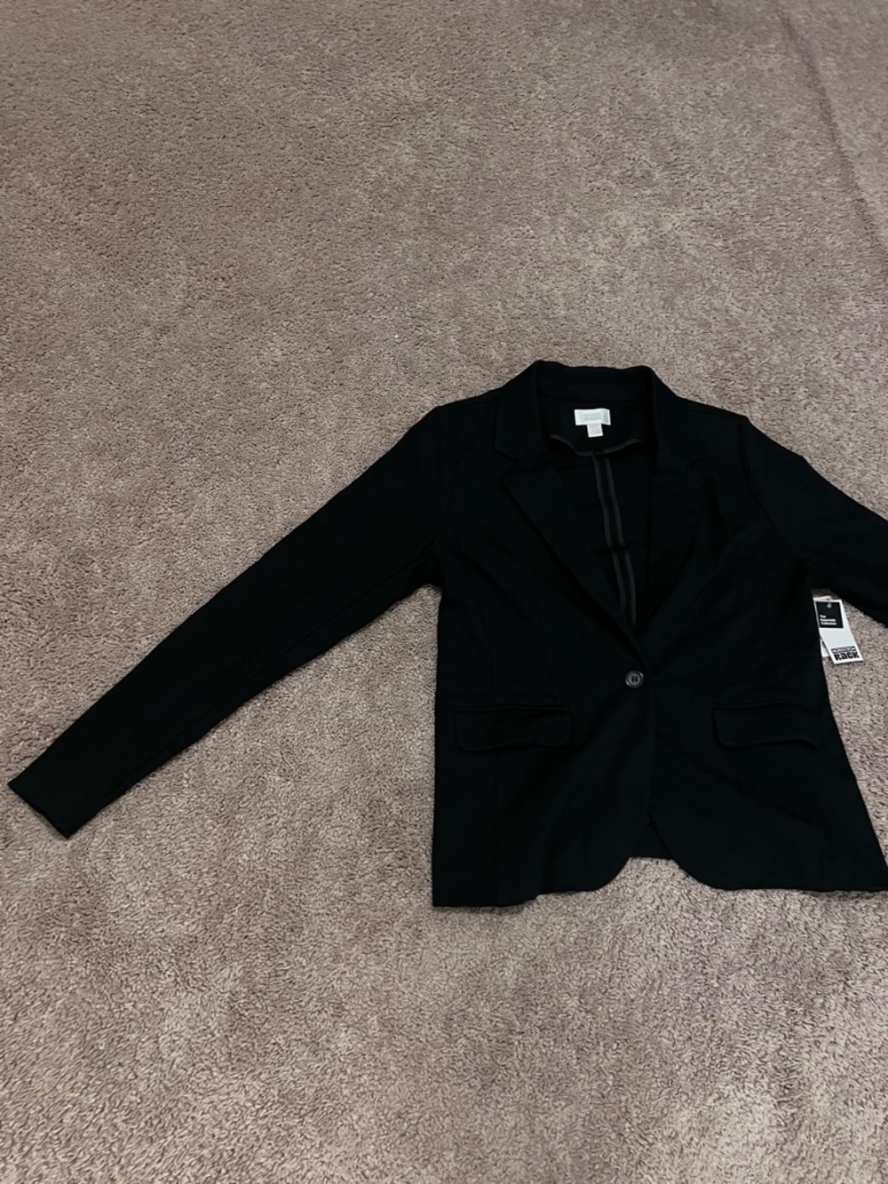 Nordstrom Black Single-Button Notch Lapel Blazer